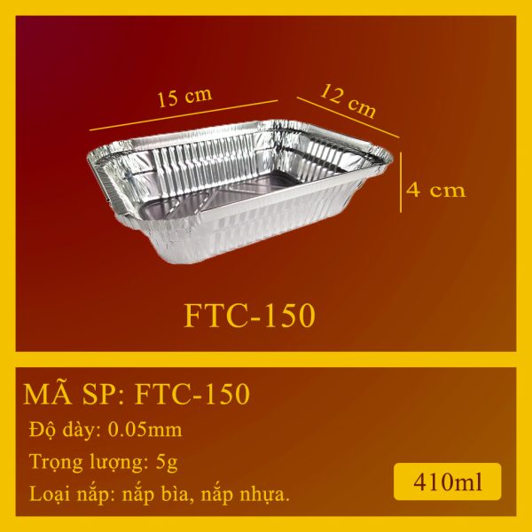 Khay nhôm chữ nhật 410ml