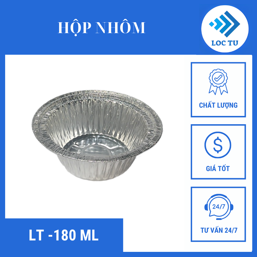 Khay giấy bạc tròn 800ml LT-180N của Lộc Tự