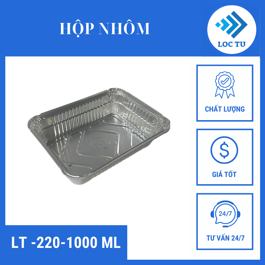 Khay nhôm LT-220 – Sự lựa chọn hoàn hảo cho những phần cơm gà lớn hoặc nhu cầu đặc biệt.