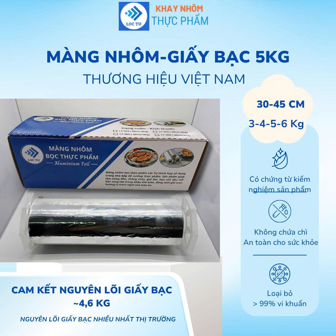 Lộc Tự - Đơn vị sản xuất Khay nhôm thực phẩm, Cuộn giấy bạc chất lượng và đảm bảo vệ sinh an toàn nhà bếp